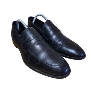 Joseph Abboud  Shoes Mens 8.5 Black Leather Slip On Penny Loafers Excellent